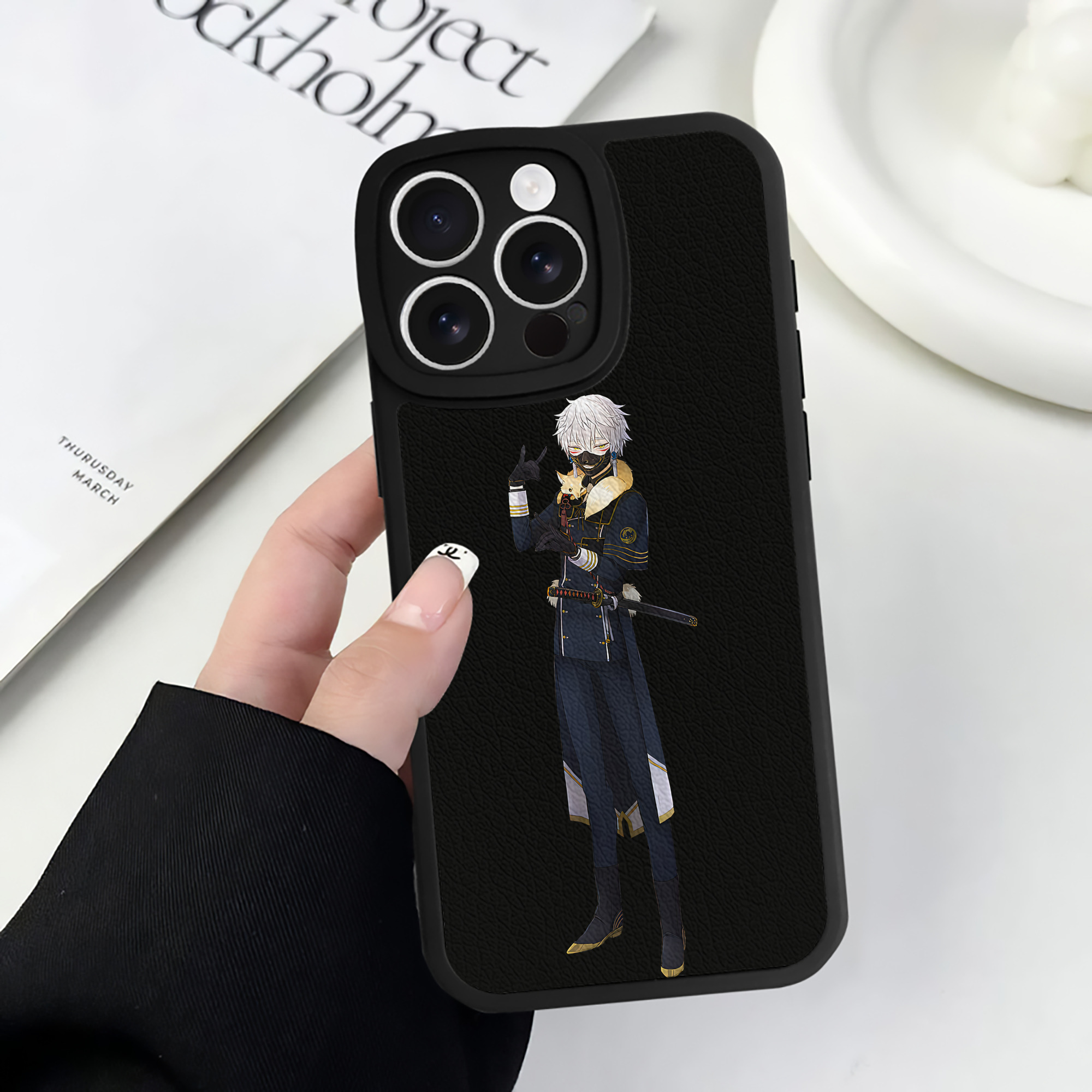 （画像用） 刀剣乱舞 Touken Ranbu 【iPhone 16シリーズ対応】シリコンスマホケース（レザー調） 材質：シリコン